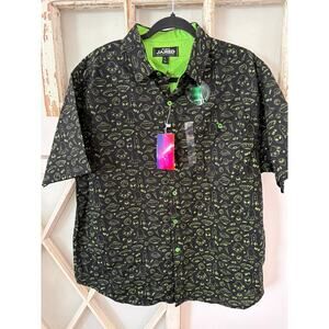 NWT Jared size large glow in dark alien-themed black & green shirt